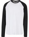 Baseball T-shirt Build Your Brand Basic BB023 wit-zwart
